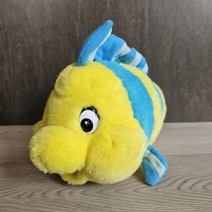 Disney The Little Mermaid Flounder, Large 9" Long Plush